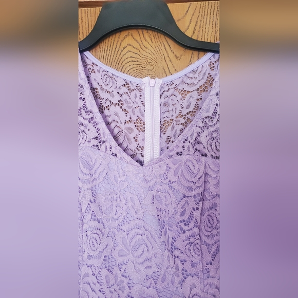 Lace Lavender High Low Dress - Picture 2 of 4